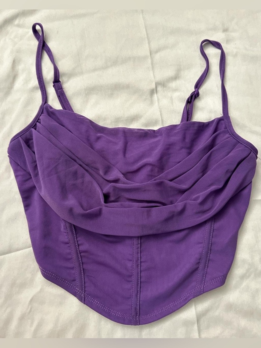 Draped Purple Cropped Cami